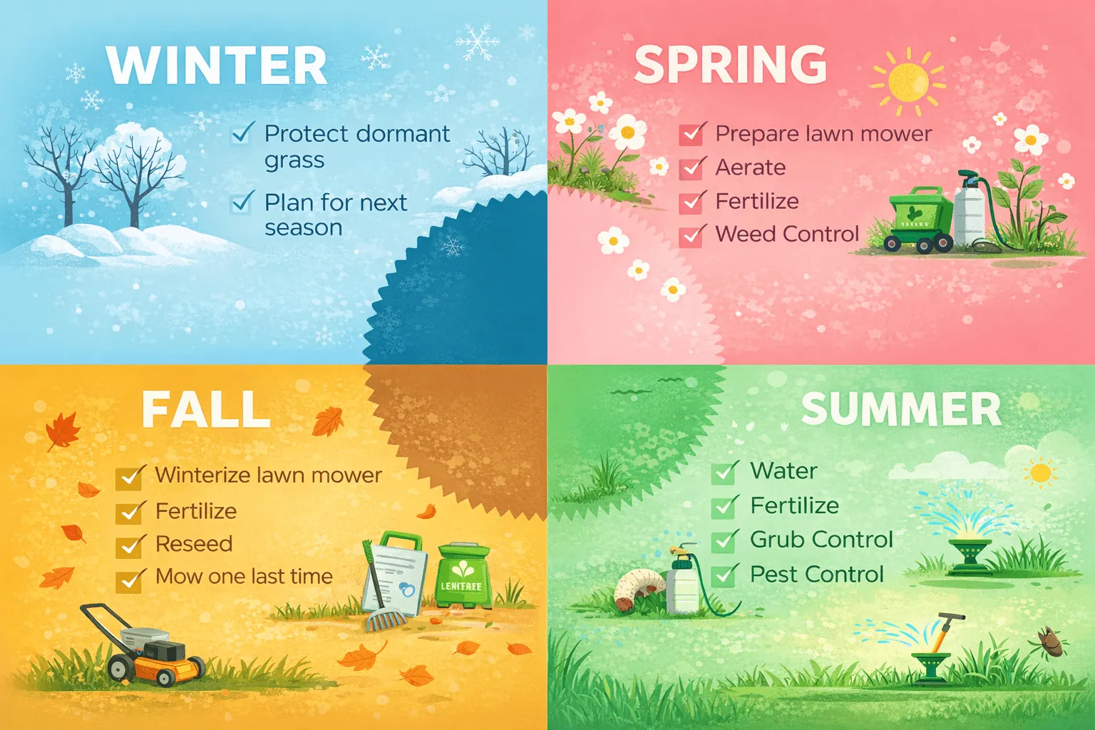 Seasonal Lawn Care Chart for Lubbock-TX-USA
