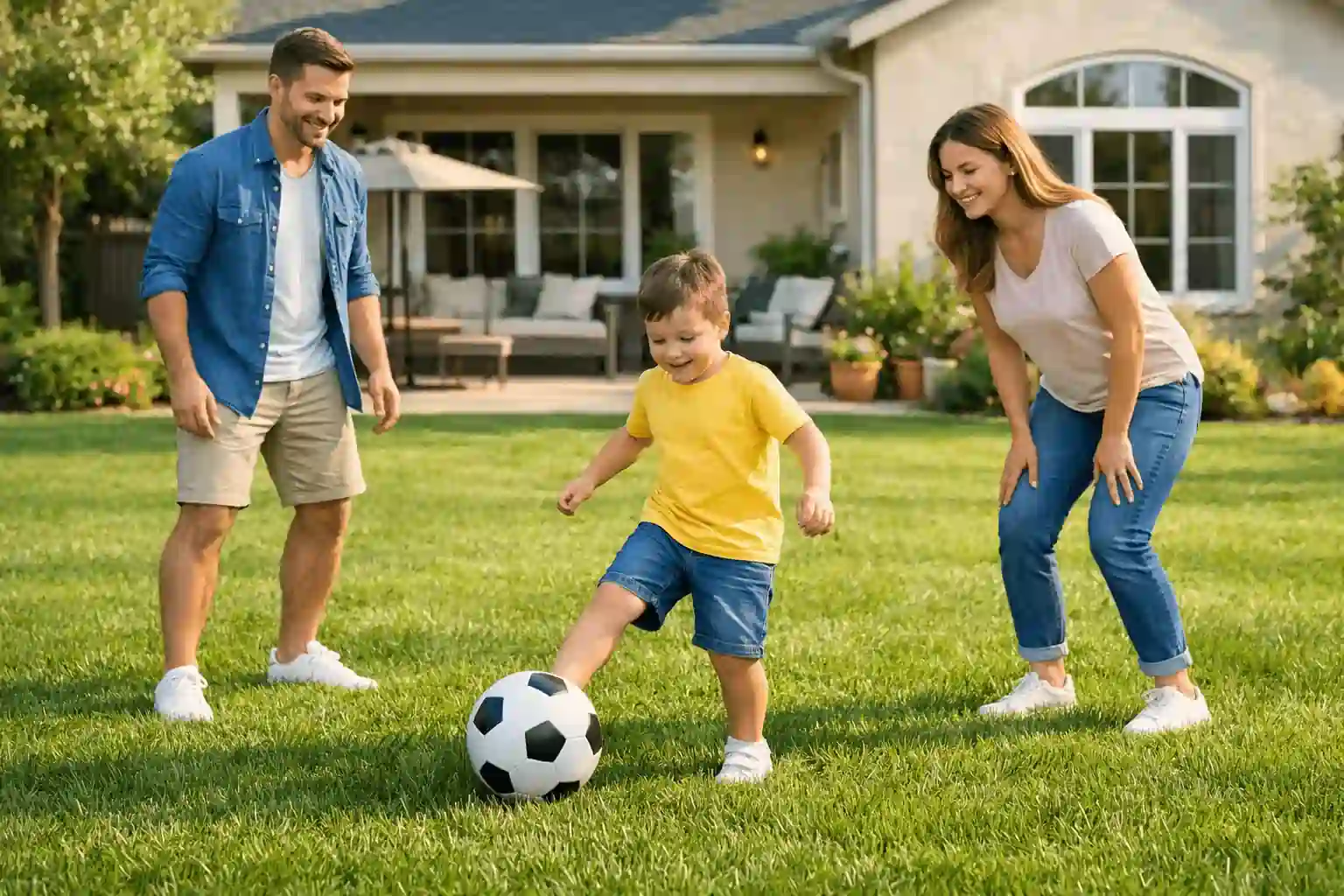 Ace Landscaping and Lawn Care Service in Lubbock, TX 2 Family enjoying in house lawn, Lubbock