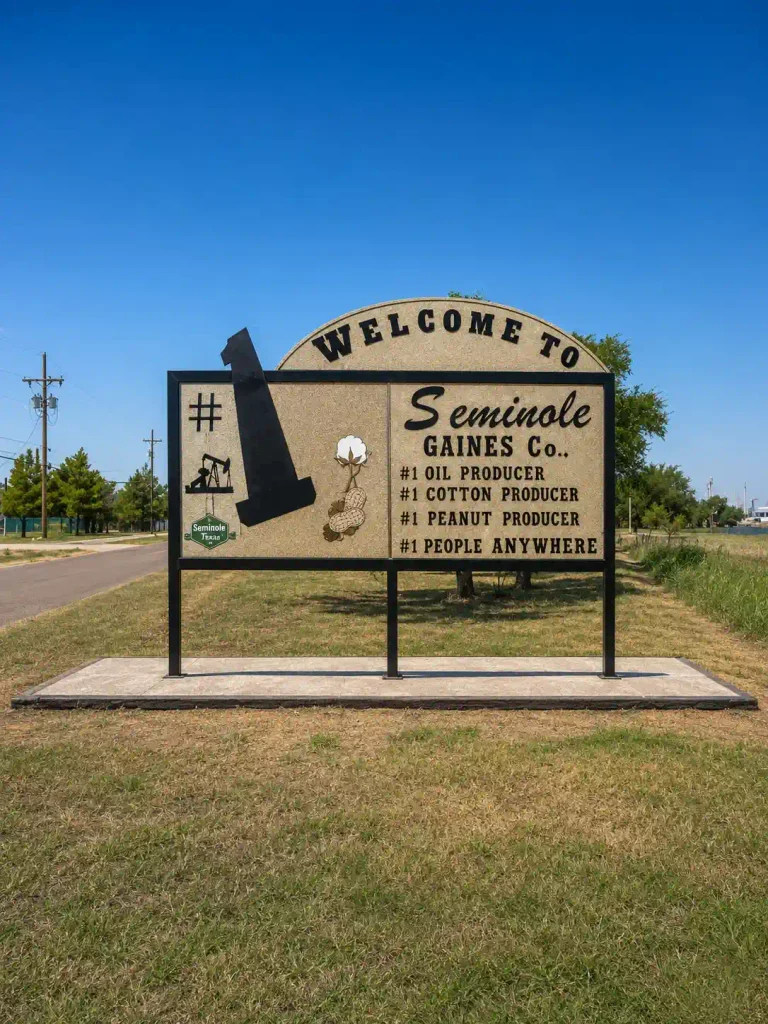 Downtown Seminole, TX near the Gaines County Courthouse